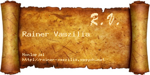 Rainer Vaszilia névjegykártya